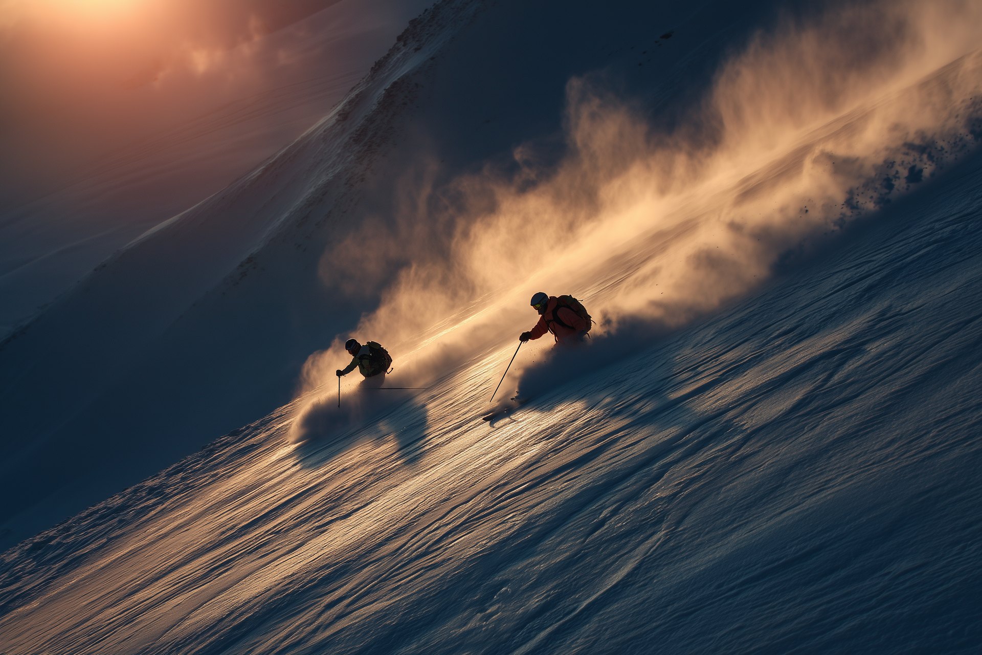 Unimatic — two skiers, winter campaign